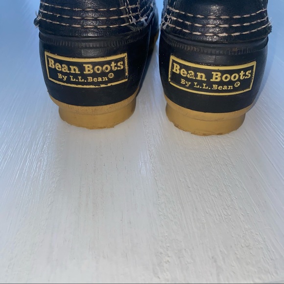 ❤️RARE Size 7/8 ShearlingFUR* LL BEAN BOOTS black ll bean L.L.Bean duck boot 8” - Picture 6 of 14
